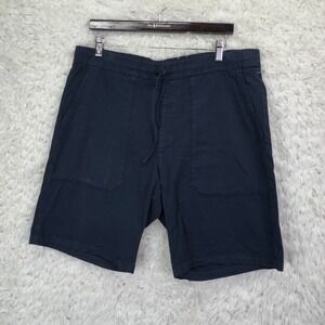 NN07 Jacob Draw Shorts 34 Navy Blue Minimalist Scandi Utility Drawstring